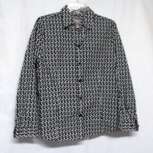 Chico's Size 1 Women's 100% Cotton Wrinkle Resistant Button Down Blouse